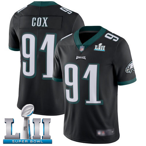 Men Philadelphia Eagles 91 Fletcher Cox Black Alternate Vapor Untouchable NFL Jersey Limited Player Super Bowl